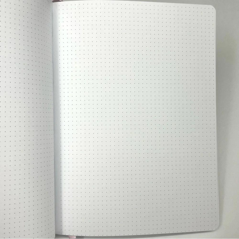 Bullet Journal Hardcover Dotted Gridded Notebook Customizable Bujo Marble Gray